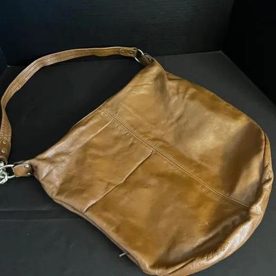Davey’s Brown Leather Hobo Shoulder Bag Purse