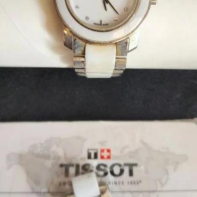 Tissot T-Trend Watch, Stainless Steel & White Ceramic Band, Water Resistant, Stainless Steel