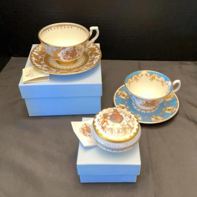 Queen Elizabeth Royal Jubilee Tea Cups And Little Jar - In Original Packaging