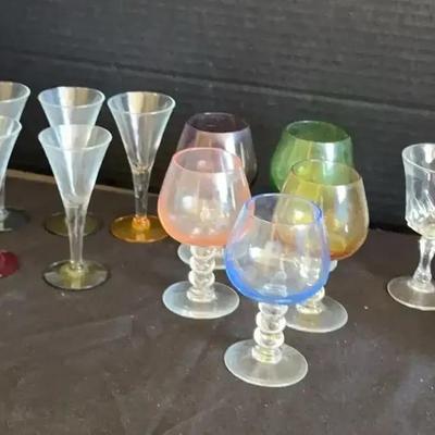 Vintage Mini Wine, Champagne & Brandy Glasses