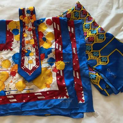 3 Rush Limbaugh Designer Silk Scarves With Matching Tie