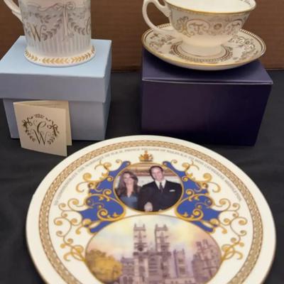 The Marriage Of Prince William And Kate Middleton Celebration Cups And Plate