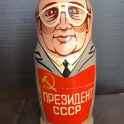 Russian Nesting Doll Featuring Soviet Union Leaders - Gorbachev