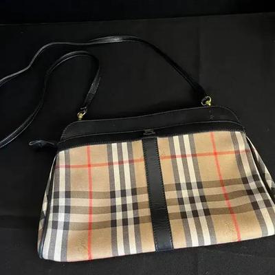 Vintage Classic Taupe Burberry of London Nova Check Crossbody Bag Purse