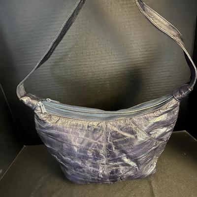 Leather of the Sea Navy Blue Leather Handbag, Vintage Purse