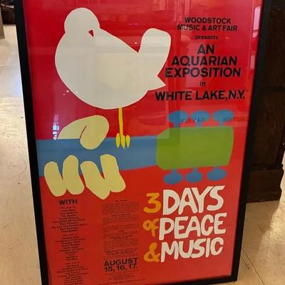 Framed reproduction woodstock poster