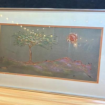 Artist signed pincus" mixed media artwork