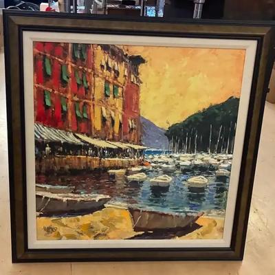 Canvas print with handpainted details