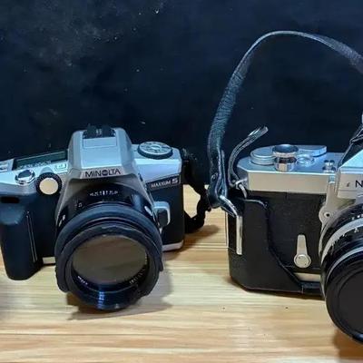 Kodak junior 620 and nikon nikkormat cameras and lense