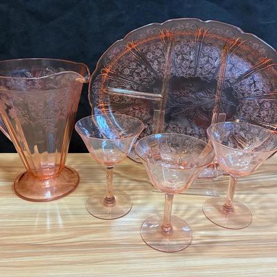Pink depression glass