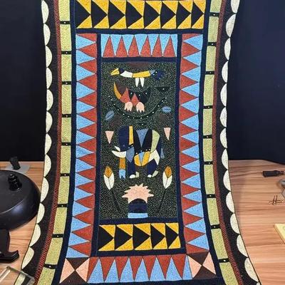 1999 artist signed embroidery panel
