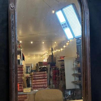 Antique wood frame mirror