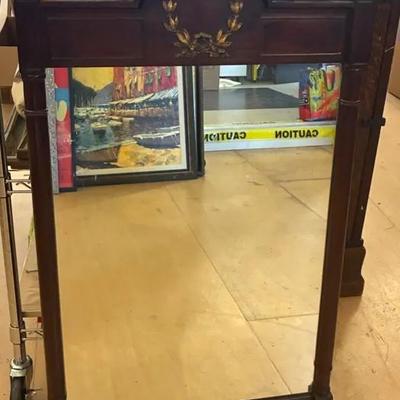 Solid wood wall mirror