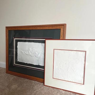 Signed and Numbered Embossed Prints “Gabriel” and “Carousel Horse” by Fran Yost