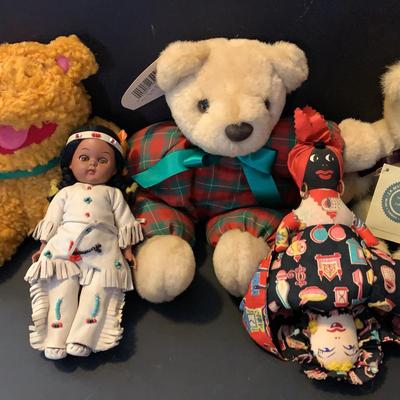 Bears And Dolls Including A “Topsy-Turvy” Doll