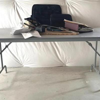 Artist’s Supplies and Portfolios with Folding Table