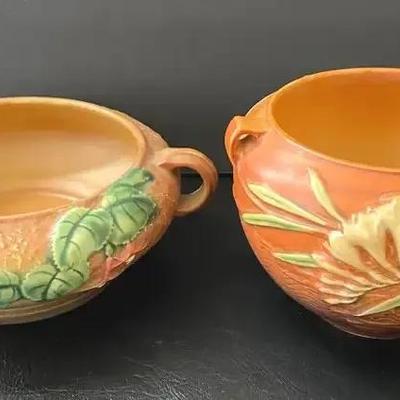 Vintage Roseville Art Pottery Bowls (2)
