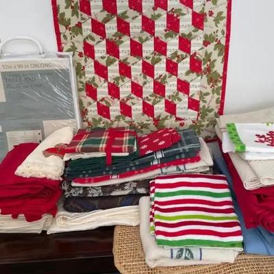 Linens With Hand Crafted Holiday Table Runner
