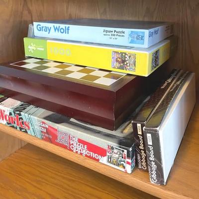 Puzzles And Game Set With Vintage Craft And Science  Kits And Games