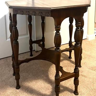 Antique Walnut Octagonal Parlor Table