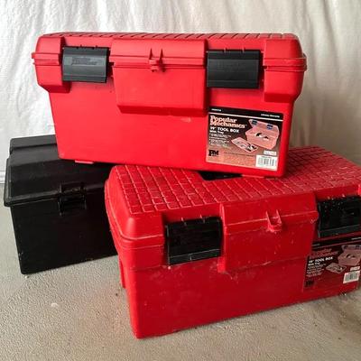 Three Tool Boxes with Artist/DIY Supplies