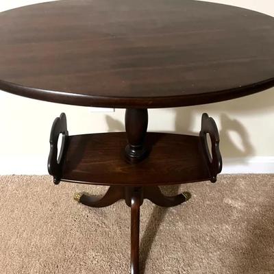 Queen Anne Style Mahogany Tiered Tea Table