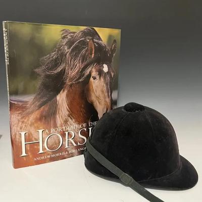 Velvet Riding Helmet with Book on Horses