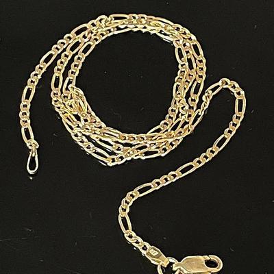 10K Yellow Gold Figaro Chain