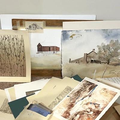 Original Unframed Watercolors and Prints by Fran Ritchie Plus Mats