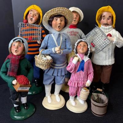 Byers’ Choice Dolls-Maryland Crab Men, Beach Combers, Cape Cod Cranberries 