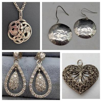 Group Of Sterling Silver Jewelry 