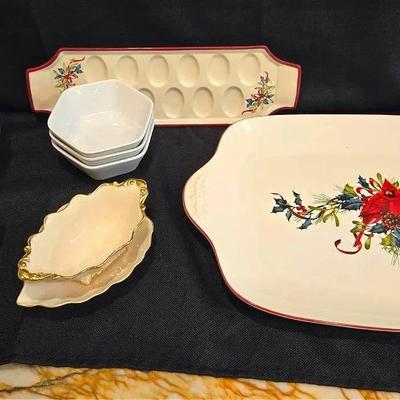 Lenox Holiday Dishes & Crate & Barrel Serving Ware 