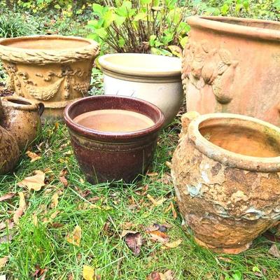 6 Clay Pottery Garden Planter Pots Terracotta 