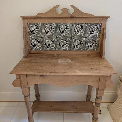 Pine Washstand w/ Tile Backsplash 