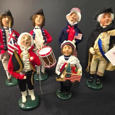 6 Byers' Choice American Dolls: George Washington, Uncle Sam