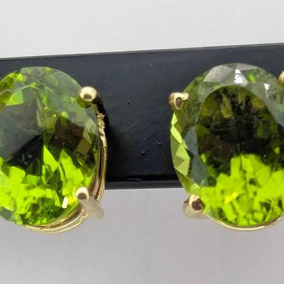 14K Gold & Peridot Earrings 