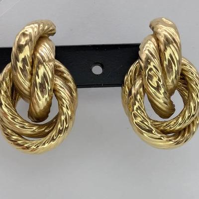 14K Gold "Rope Knot" Design Earrings 