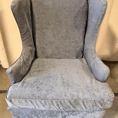 Gray Wing Back Chair