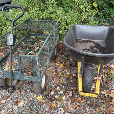 True Temper Wheel Barrow, Metal Yard Cart