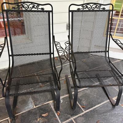 Pair Of Wrought Iron Rocking Chairs