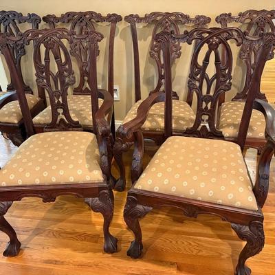 Six Chippendale Style Dining Chairs