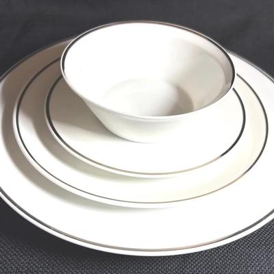 Vintage German Rosenthal 60 Piece China Set-White/Platinum 
