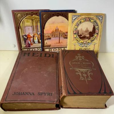 Group Of Vintage Books-Italian Dictionary, Heidi