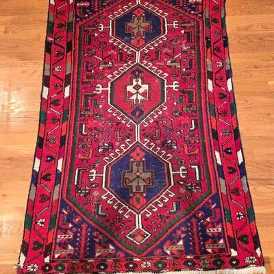 Vintage Handmade Persian Wool Rug 58" x 40"