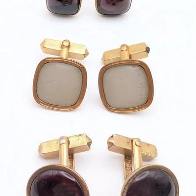 Cufflink Collection | 3 Pairs of Vintage Cufflinks | All Swank