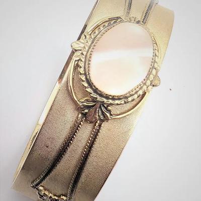 Vintage Whiting and Davis Mother of Pearl Bangle Bracelet