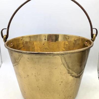 Large Antique Brass Apple Butter Bucket