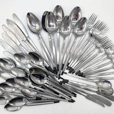 Vintage MCM Stanley Roberts International Flatware Set Made in Japan, "Tempo" 52 Misc Pieces