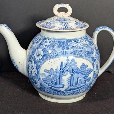 Antique Blue and White Teapot