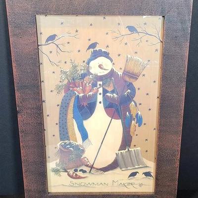 "Snowman Maker" Snowman Art by Diana Signed 2000